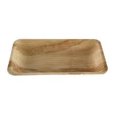 PLATO RECT, HOJA PALMA 25X16CM